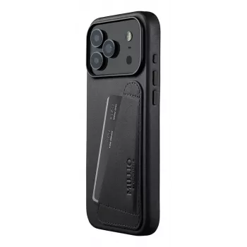 Mujjo Custodia in pelle con portafoglio per iPhone 17 Pro Max con MagSafe (Nero)