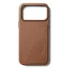 Mujjo Custodia in pelle con portafoglio per iPhone 17 Pro Max, compatibile MagSafe, Tan