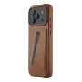 Mujjo Custodia in pelle con portafoglio per iPhone 17 Pro Max, compatibile MagSafe, Tan