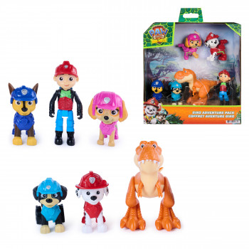 SPINMASTER Paw Patrol: The Dino Movie - set regalo con figure Dino Adventure, 6 pezzi