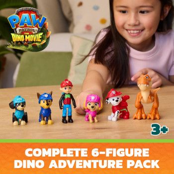SPINMASTER Paw Patrol: The Dino Movie - set regalo con figure Dino Adventure, 6 pezzi