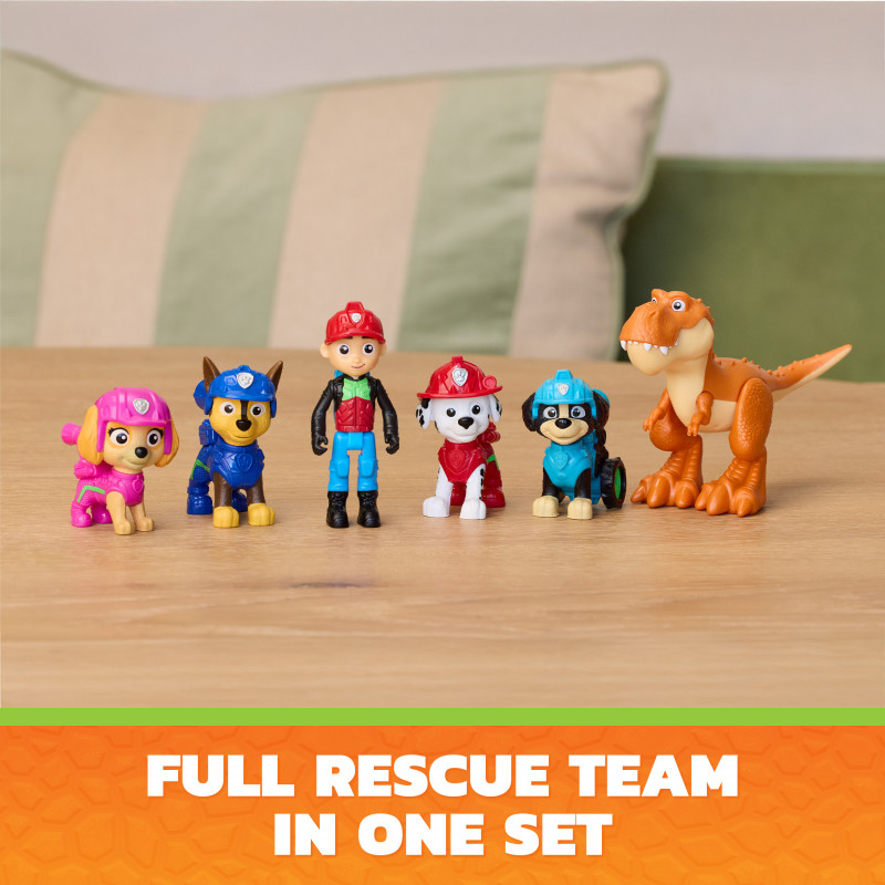 SPINMASTER Paw Patrol: The Dino Movie - set regalo con figure Dino Adventure, 6 pezzi