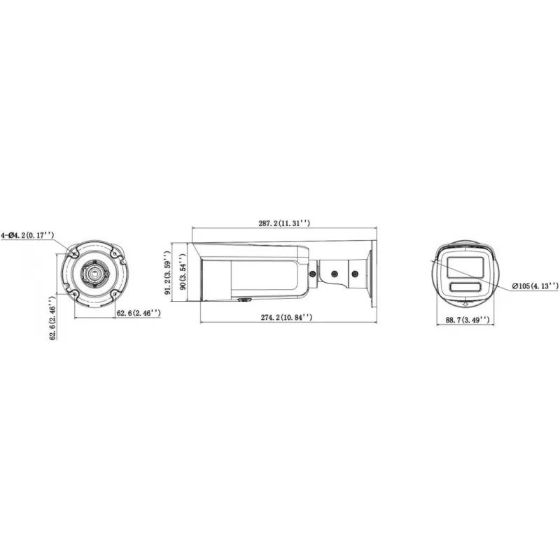 Hikvision DS-2CD2T46G3-2IZY(2.8/4mm)(BLACK) Telecamera IP Bullet 4MP AcuSense