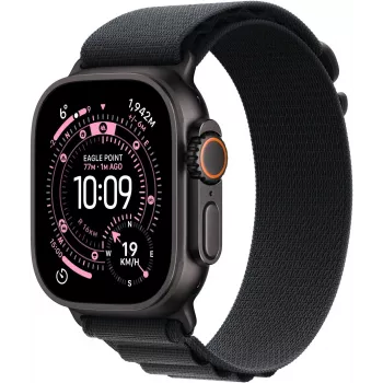 Apple Watch Ultra 3 GPS + Cellular 49mm Case Titanio nero con Alpine Loop nero - Medium MF0V4QR/A