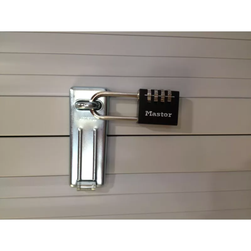Master Lock 7640EURDBLK lucchetto a combinazione 40mm larghezza archetto, archetto in acciaio temprato, 4 cifre reimpostabile, argento/grigio