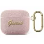 Guess GUA3SASMP Saffiano Script Metal Collection custodia protettiva per Apple AirPods 3ª generazione, rosa