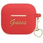 Guess GUA3LSCHSR custodia per AirPods 3 rossa in silicone Charm Heart Collection