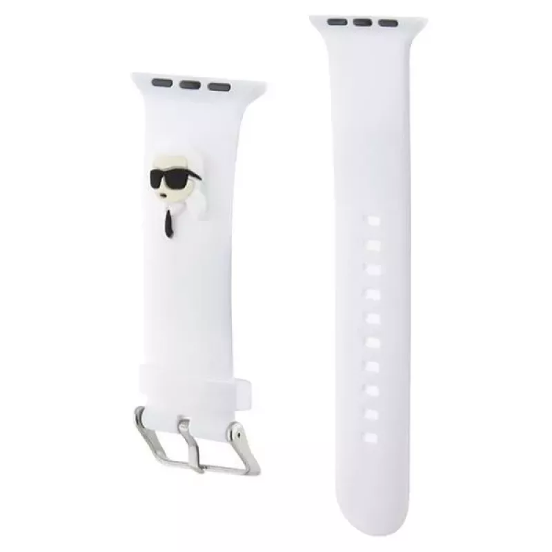 Karl Lagerfeld 3D Rubber Karl Head bracciale Apple Watch 38/40/41mm bianco