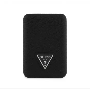 Guess Grained Triangle Power Bank wireless 5000mAh 15W USB-C MagSafe nero
