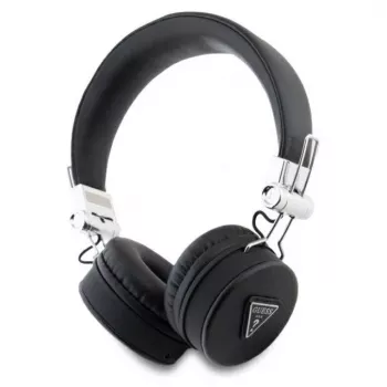 Guess Grained Classic Round Shape cuffie over-ear wireless Bluetooth con ENC (nero)
