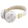 Guess 4G Triangle Round Shape - cuffie on-ear wireless Bluetooth con ENC (bianco)