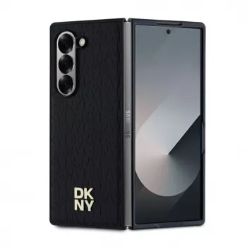 DKNY DKHMZFD6PSHRPSK Custodia con motivo ripetuto Stack Logo per Samsung Galaxy Z Fold6 - nero