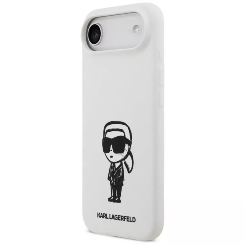 KARL LAGERFELD Silicone Case Karl Sketch & Logo MagSafe per iPhone Air bianco