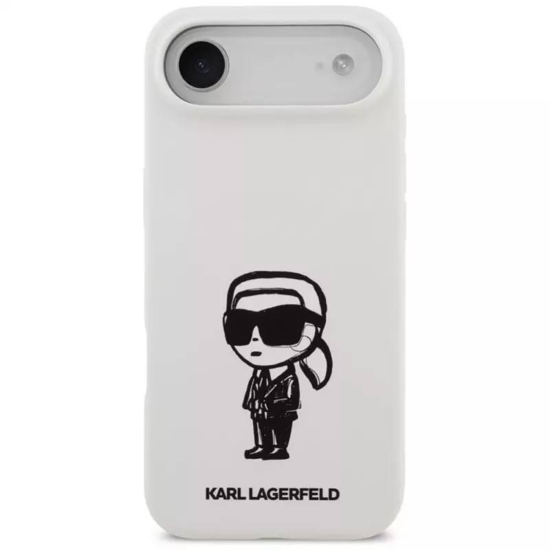 KARL LAGERFELD Silicone Case Karl Sketch & Logo MagSafe per iPhone Air bianco