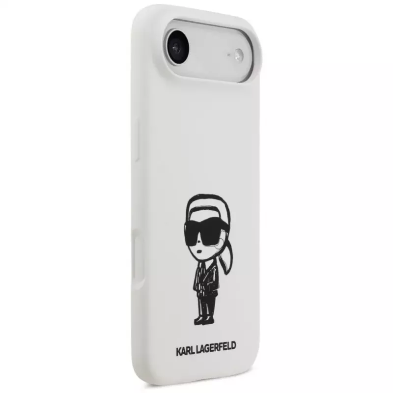 KARL LAGERFELD Silicone Case Karl Sketch & Logo MagSafe per iPhone Air bianco