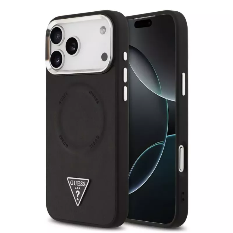 Guess Triangle Logo custodia MagSafe per iPhone 17 Pro Max (nero)