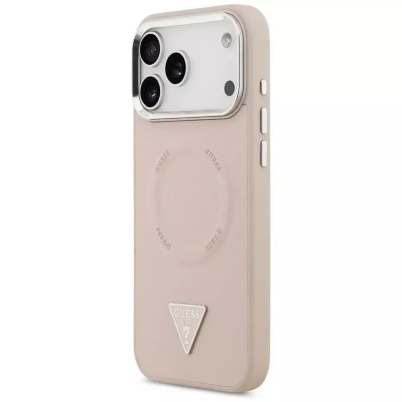 Guess Triangle Logo custodia MagSafe per iPhone 17 Pro (rosa)