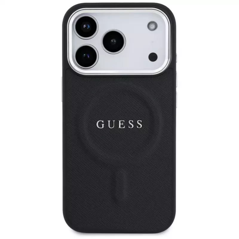 Guess Classic Logo custodia MagSafe per iPhone 17 Pro nera