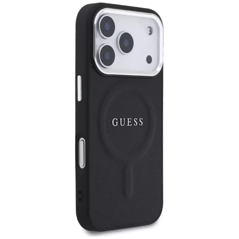 Guess Classic Logo custodia MagSafe per iPhone 17 Pro nera