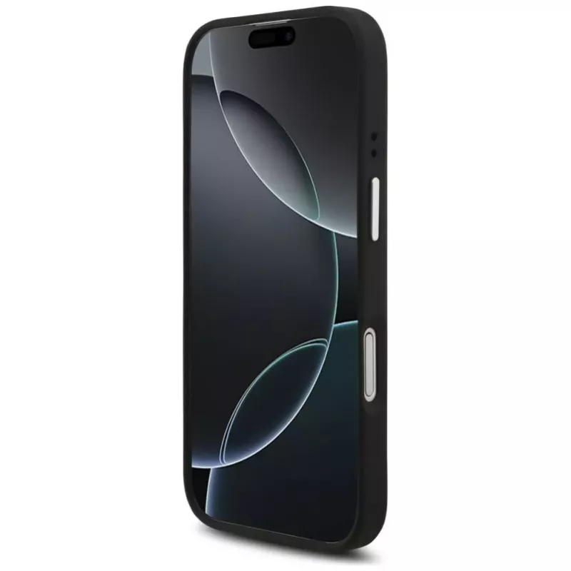 Guess Grained Big 4G Classic Logo Cover per iPhone 17, nero