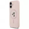 Custodia in silicone KARL LAGERFELD Karl&Choupette Ring MagSafe per iPhone 17 rosa