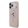 Custodia in silicone KARL LAGERFELD Karl & Choupette Ring MagSafe per Apple iPhone 17 Pro Max, rosa