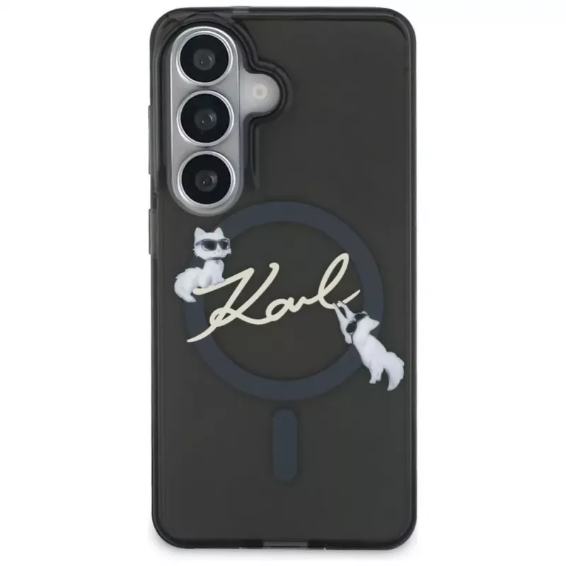 Custodia Karl Lagerfeld IML KC Script MagSafe per Samsung Galaxy S26, nero