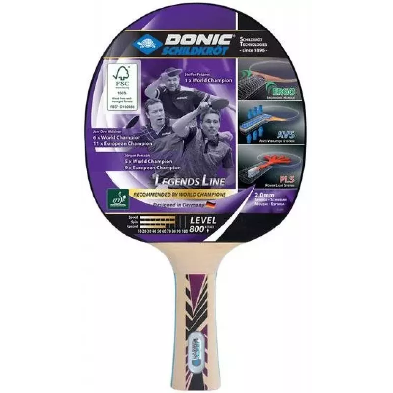 Donic Schildkröt Legends 800 racchetta da ping pong rosa, legno