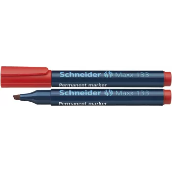 Schneider Pen Maxx 133 pennarello permanente - rosso - punta a scalpello - larghezza tratto 1-4 mm