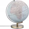 TROIKA Globus STELLAR LIGHT TOUCH Globo politico del mondo con luce LED, sensore touch, alimentazione USB, azzurro, base argentata, diametro 14 cm