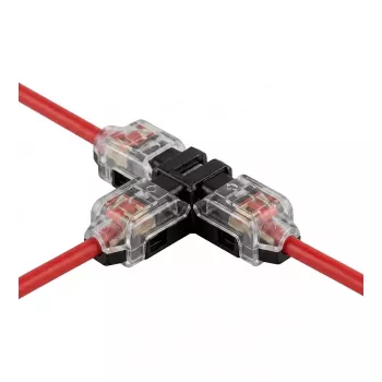 Synergy 21 Connettore a T Easy Connect per Striscia LED FLEX per 1 Linea Trasparente