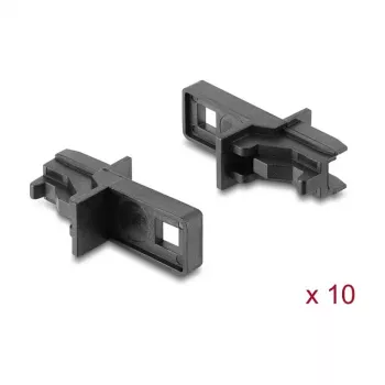 Protezione antipolvere DELOCK per connettore femmina E2000 simplex, 10 pezzi, nero
