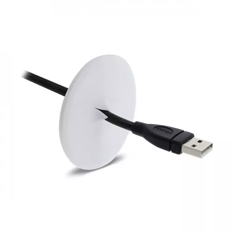 Delock passacavo in silicone rotondo Ø 65 mm per montaggio a parete / tavolo bianco