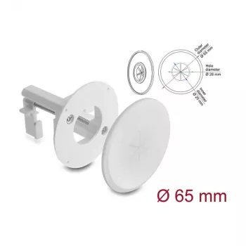 Delock passacavo in silicone rotondo Ø 65 mm per montaggio a parete / tavolo bianco