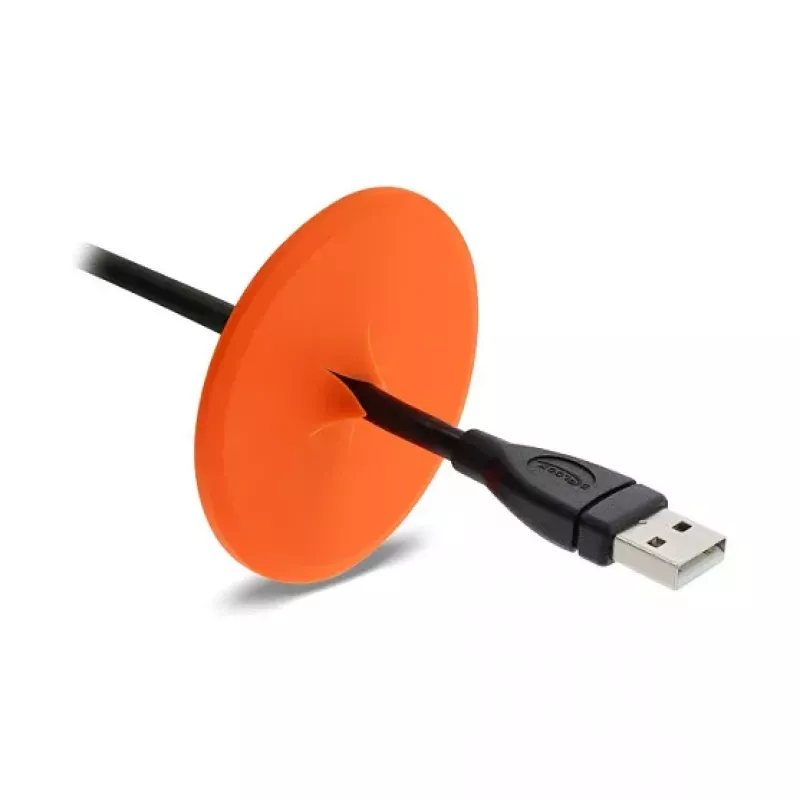Passacavo in silicone Delock rotondo Ø 65 mm per montaggio a parete / da tavolo bianco / arancione