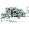 WAGO 2003-7646 morsetto passante a 3 conduttori, 2,5 mm², 800 V, grigio, montaggio su guida DIN