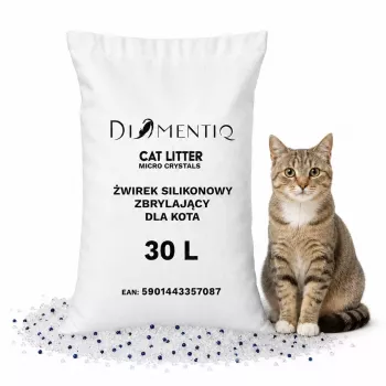 Diamentiq Micro Crystals Lettiera agglomerante in cristalli di silice per gatti, 30 l