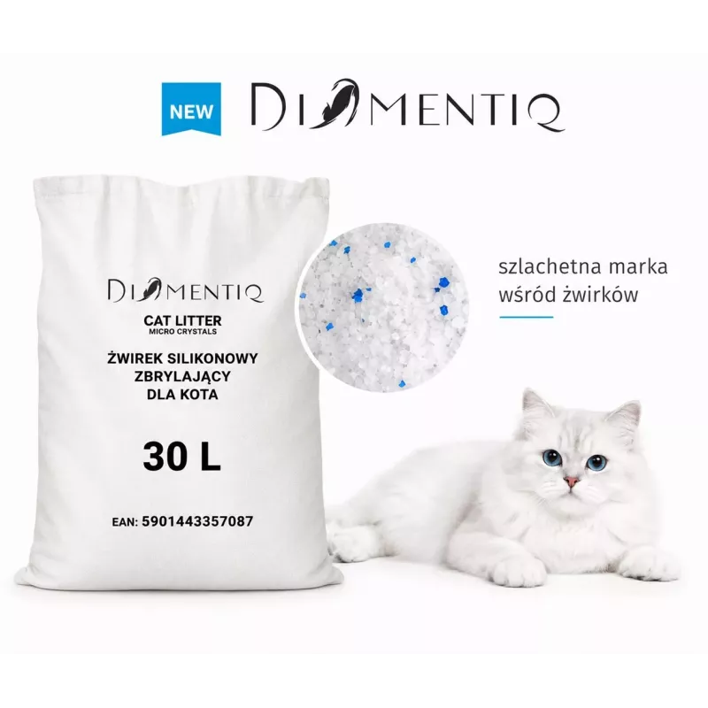 Diamentiq Micro Crystals Lettiera per gatti in silicone agglomerante, 30 l