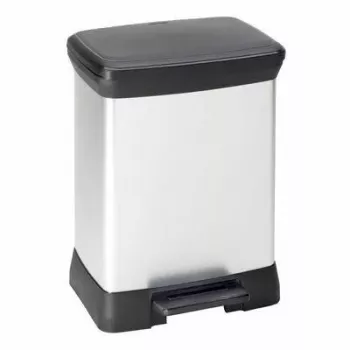 CURVER Deco Bin 30L pattumiera a pedale argento metallizzato