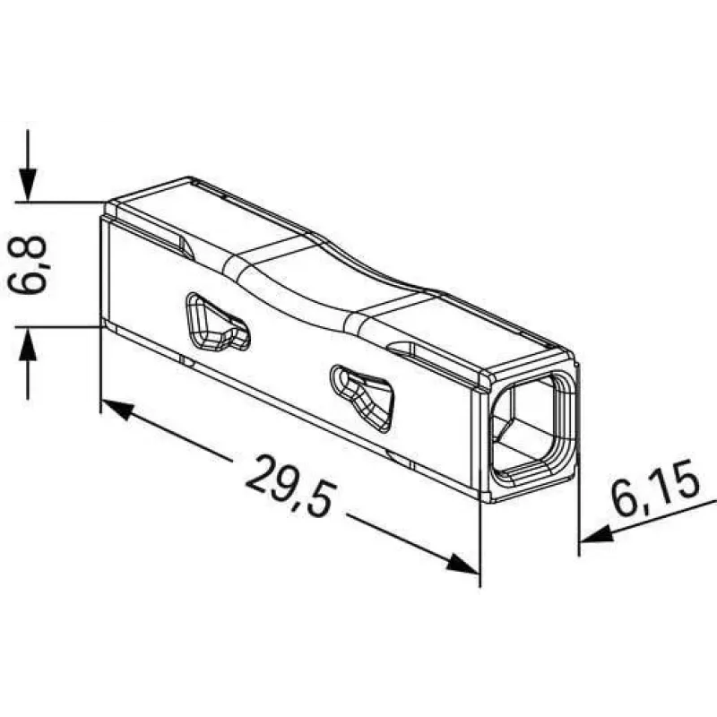 Connettore passante WAGO per 2773-2401, push-in, max. 4 mm², 2 conduttori