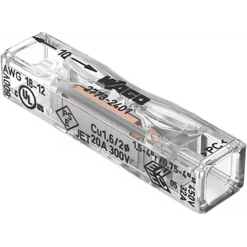 Connettore passante WAGO per 2773-2401, push-in, max. 4 mm², 2 conduttori