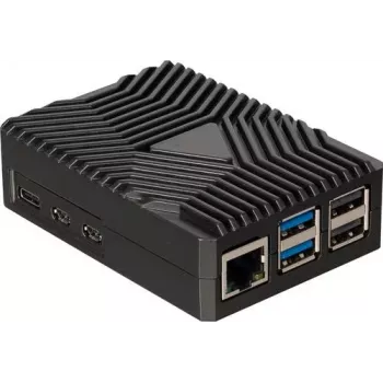 Joy-IT RB-AlucaseP5-09 case SBC per Raspberry Pi 5, alluminio, nero