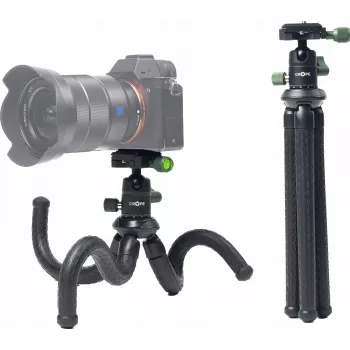 C-ROPE Creatorpod Treppiede flessibile con testa a sfera 360° 30cm nero (CRP-CPD-BLK)