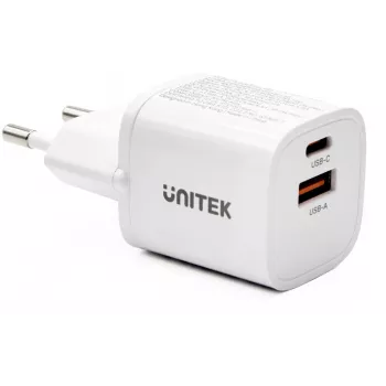 UNITEK alimentatore 33W USB-A USB-C bianco
