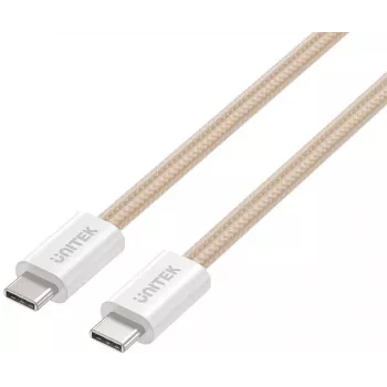 UNITEK cavo magnetico avvolgibile intrecciato USB-C a USB-C 100W PD 1m beige
