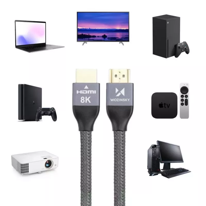Wozinsky cavo USB-C a USB-A 1 m argento nylon intrecciato