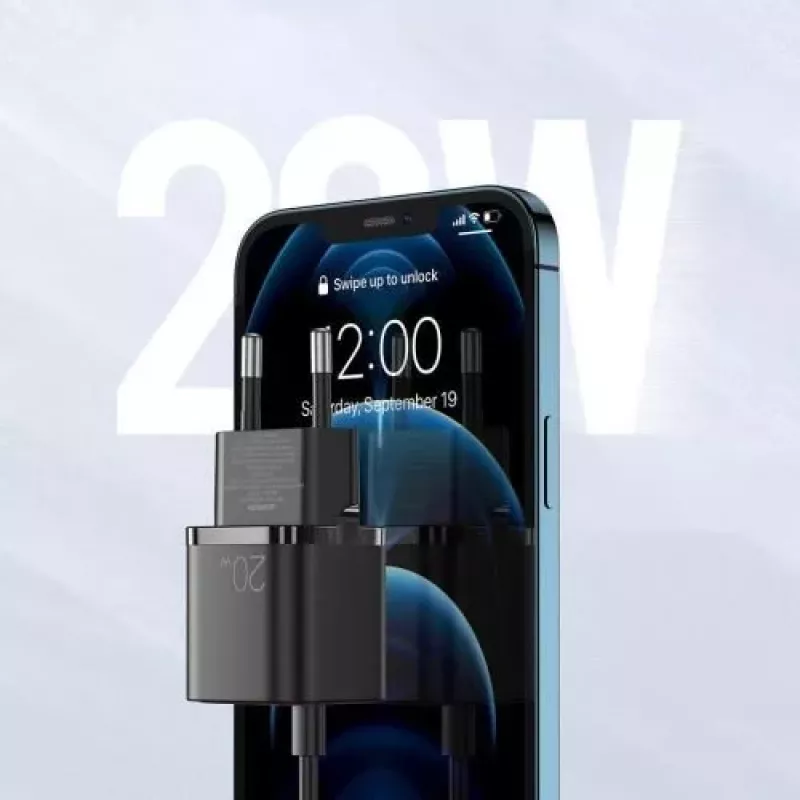 JOYROOM caricabatterie da parete rapido USB-C 20W Power Delivery Quick Charge 3.0 AFC nero (L-P202)