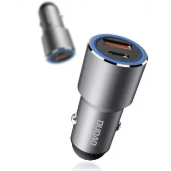 Dudao R4PQ Caricabatterie da auto 22,5W 1xUSB-C + 1xUSB-A Grigio