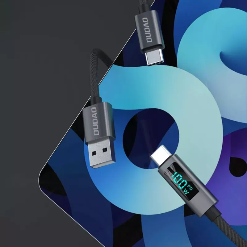 Dudao L7C cavo USB-C a USB-C 100W con indicatore LED 1m - nero