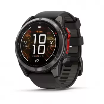 Garmin fenix 8 Pro 51 mm MicroLED Sapphire Carbon Grey DLC Titanium con cinturino in silicone nero/pebblegrey